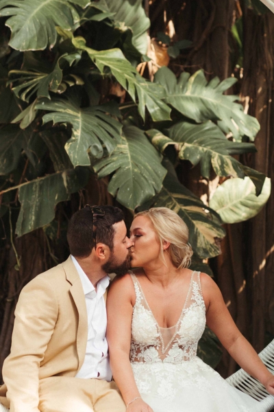 Wedding Couple on Swing